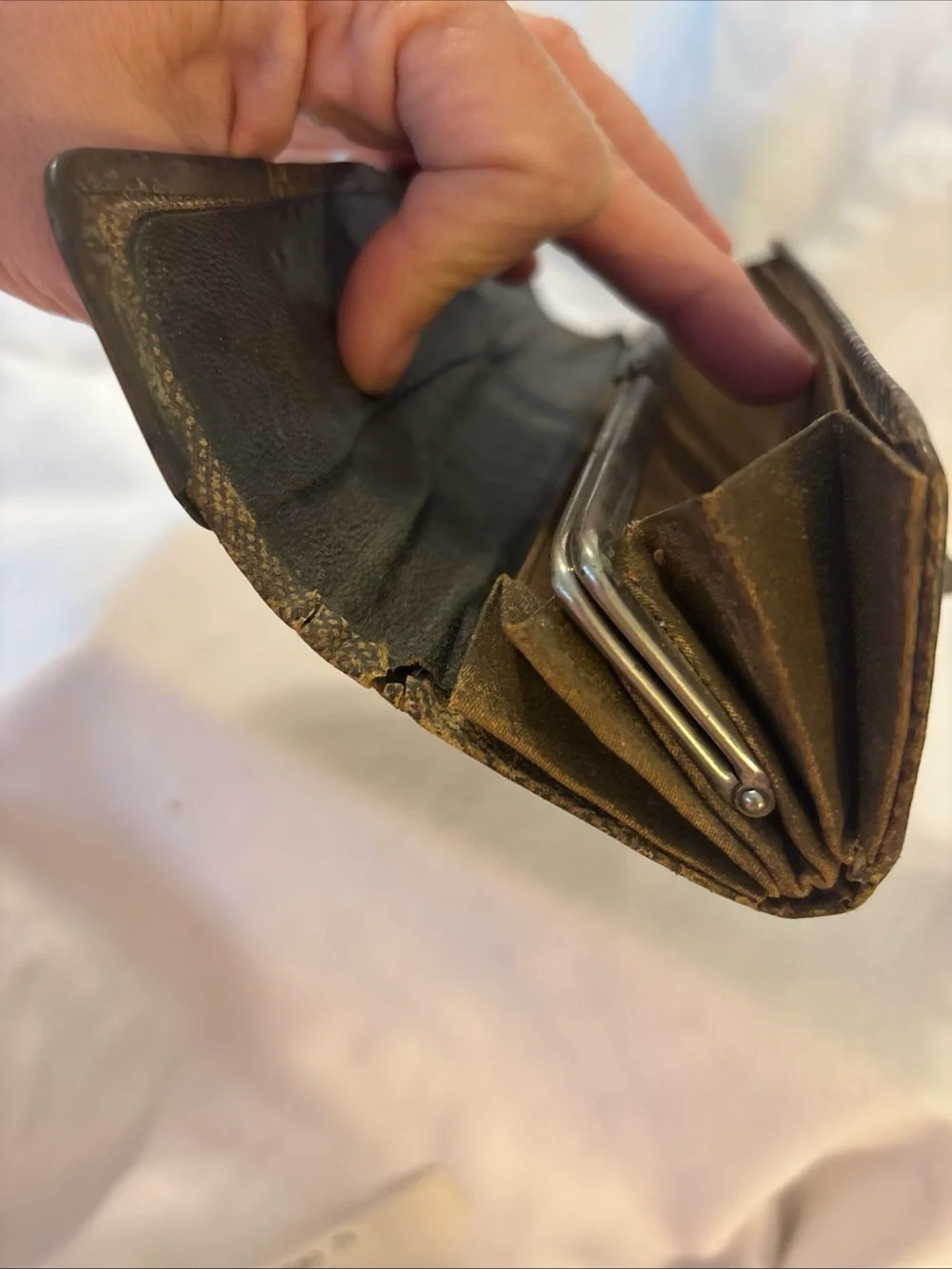 Antique 1878 Patent Victorian Men's Long Wallet Embossed Lizardskin Leather Case